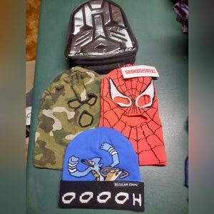 Transformers lunchbox and hats